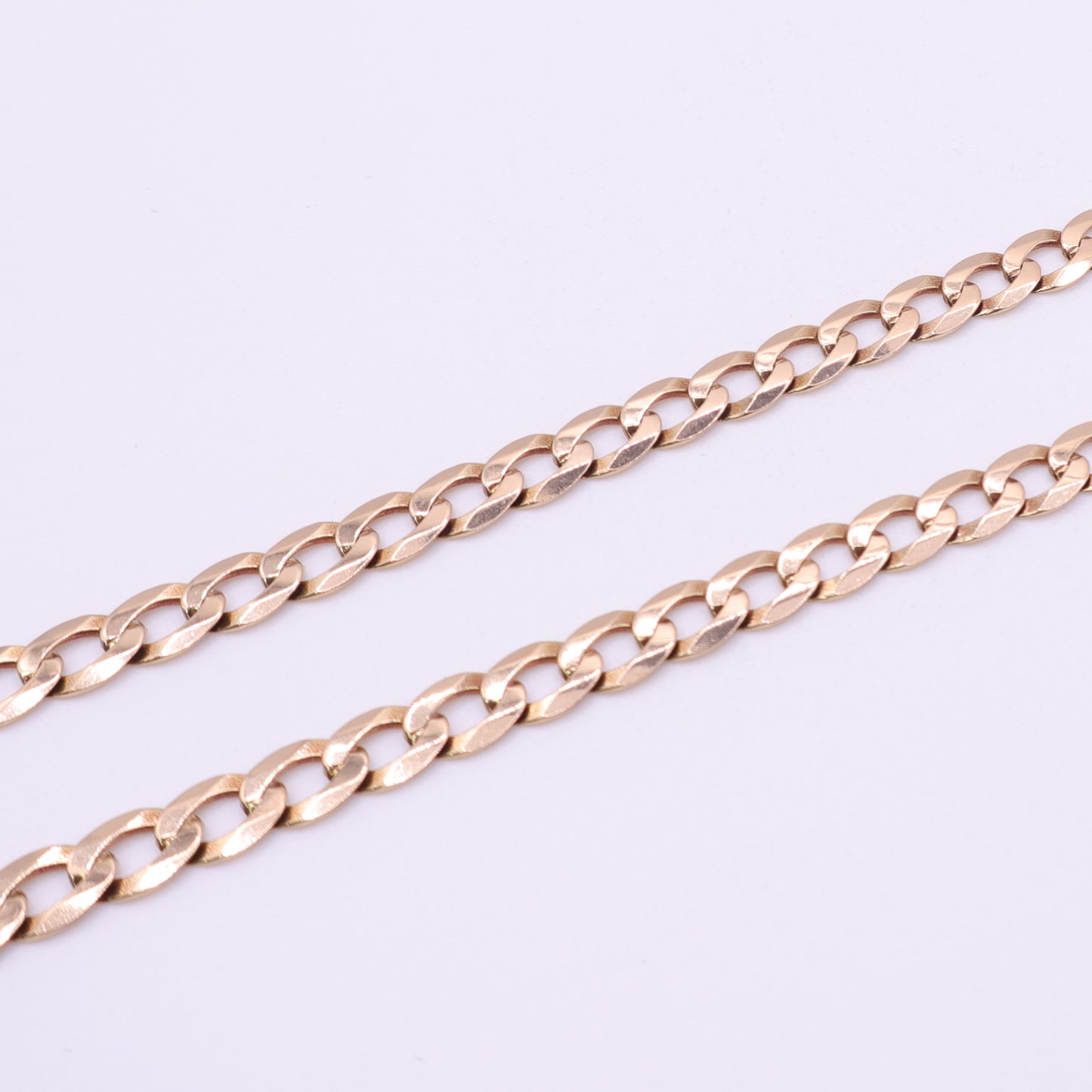 Second Han 9ct Yellow Gold Curb Link Chain Necklace- 20 inch