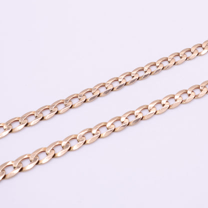Second Han 9ct Yellow Gold Curb Link Chain Necklace- 20 inch