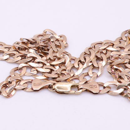 Second Han 9ct Yellow Gold Curb Link Chain Necklace- 20 inch