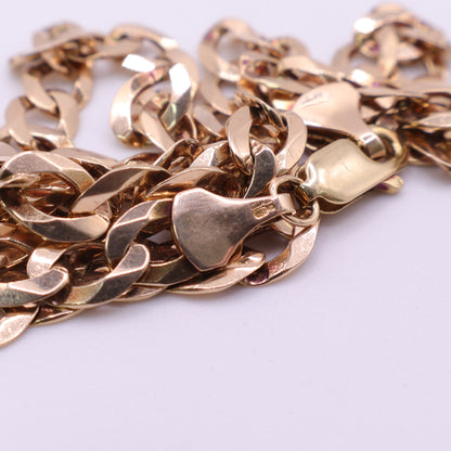 Second Han 9ct Yellow Gold Curb Link Chain Necklace- 20 inch