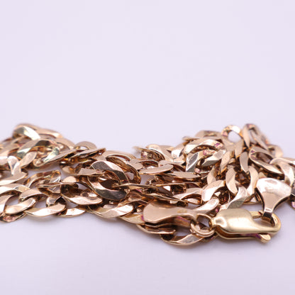 Second Han 9ct Yellow Gold Curb Link Chain Necklace- 20 inch