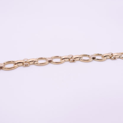 Second Hand 9ct Yellow Gold Fancy Link Bracelet with T-Bar Clasp