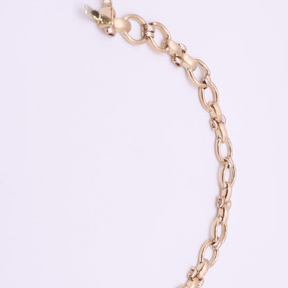 Second Hand 9ct Yellow Gold Fancy Link Bracelet with T-Bar Clasp