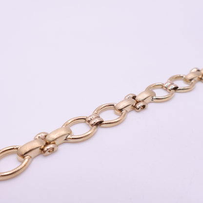 Second Hand 9ct Yellow Gold Fancy Link Bracelet with T-Bar Clasp