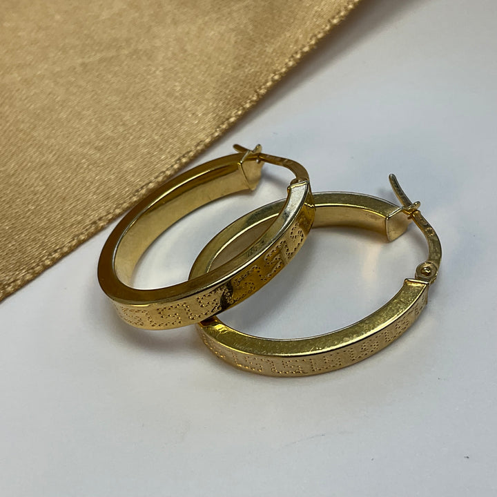 9ct Yellow Gold Greek Link Earrings