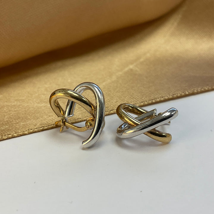 9ct Yellow & White Gold Hoop Earrings