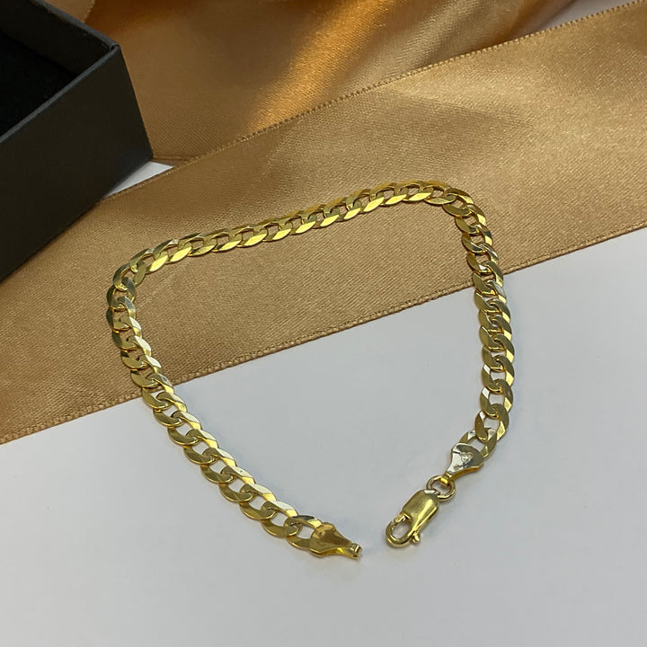 9ct Yellow Gold Curb Bracelet - 8 Inch