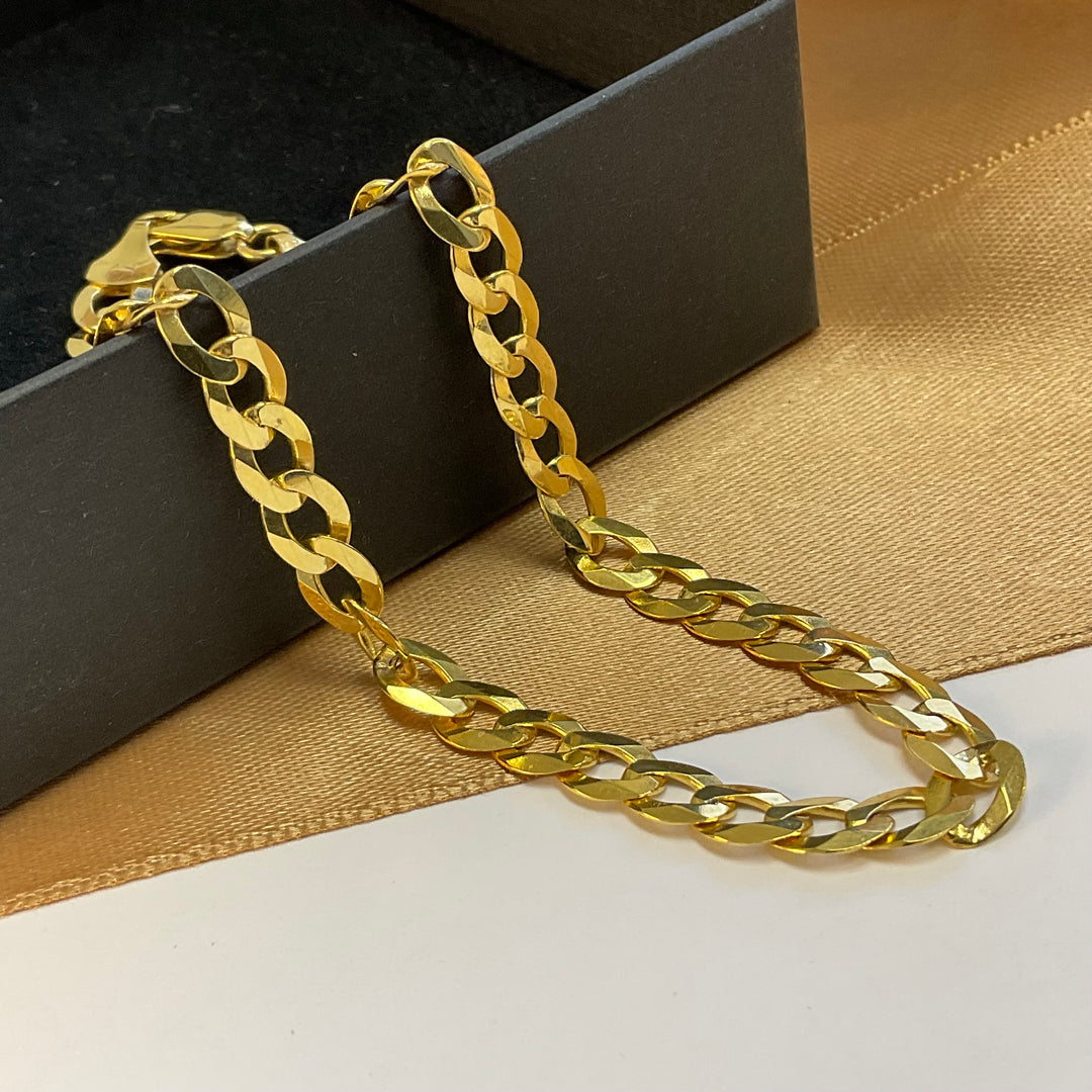 9ct Yellow Gold Curb Bracelet - 8 Inch