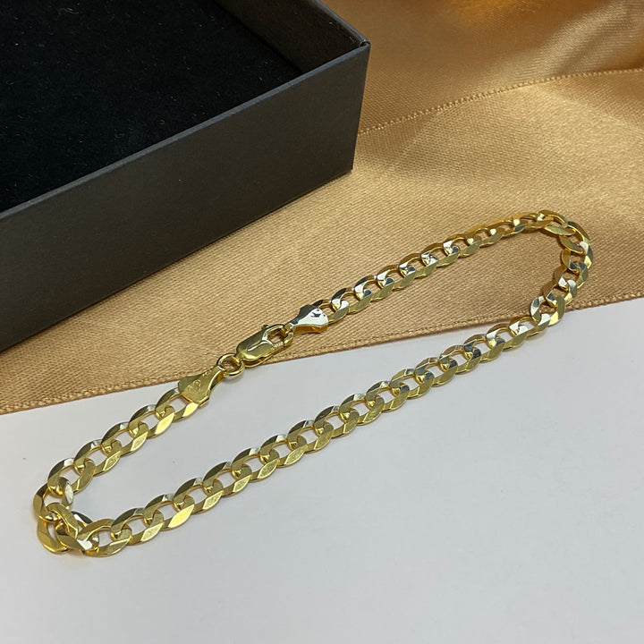 9ct Yellow Gold Curb Bracelet - 9 Inch