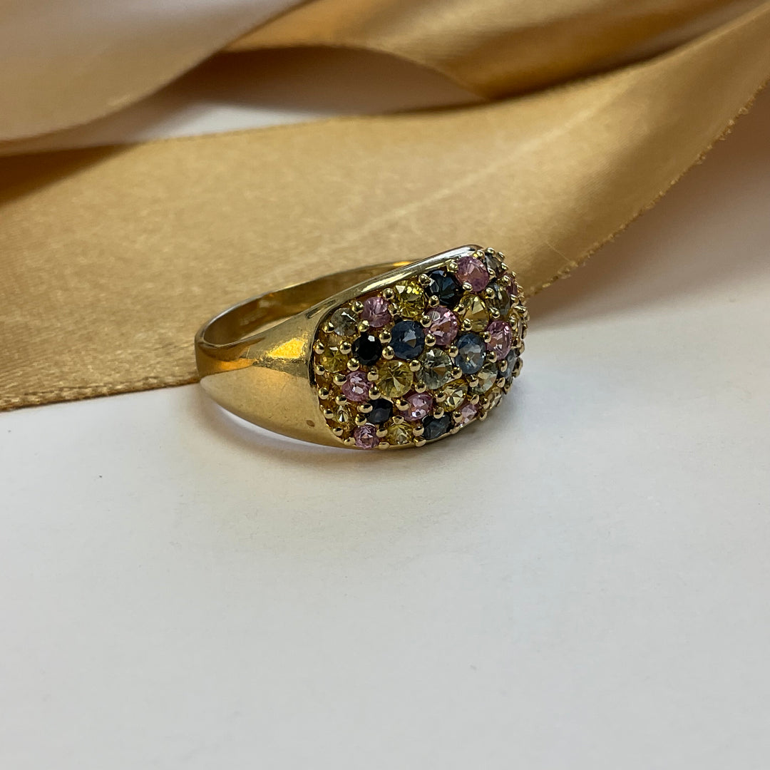 9ct Yellow Gold Multi Gem Dress Ring