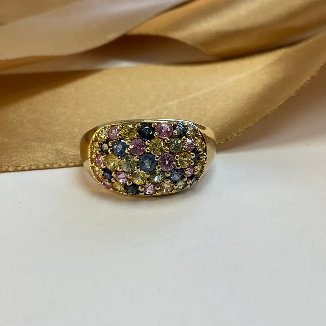 9ct Yellow Gold Multi Gem Dress Ring