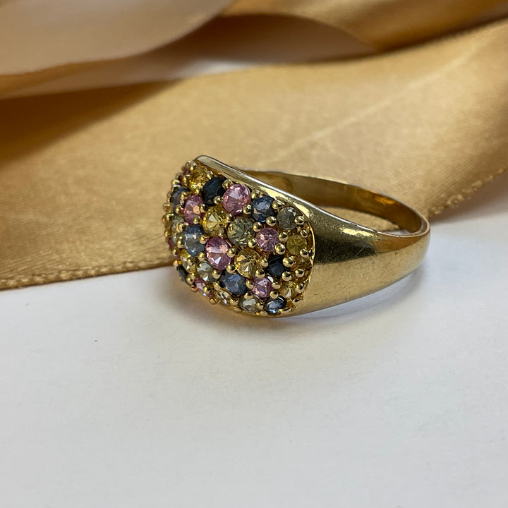 9ct Yellow Gold Multi Gem Dress Ring