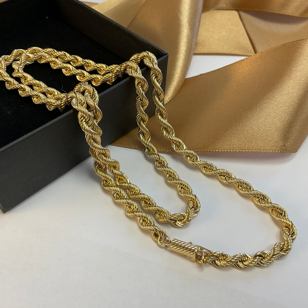 9ct Yellow Gold Rope Chain - 24 Inch