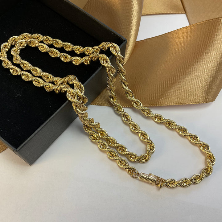 9ct Yellow Gold Rope Chain - 24 Inch