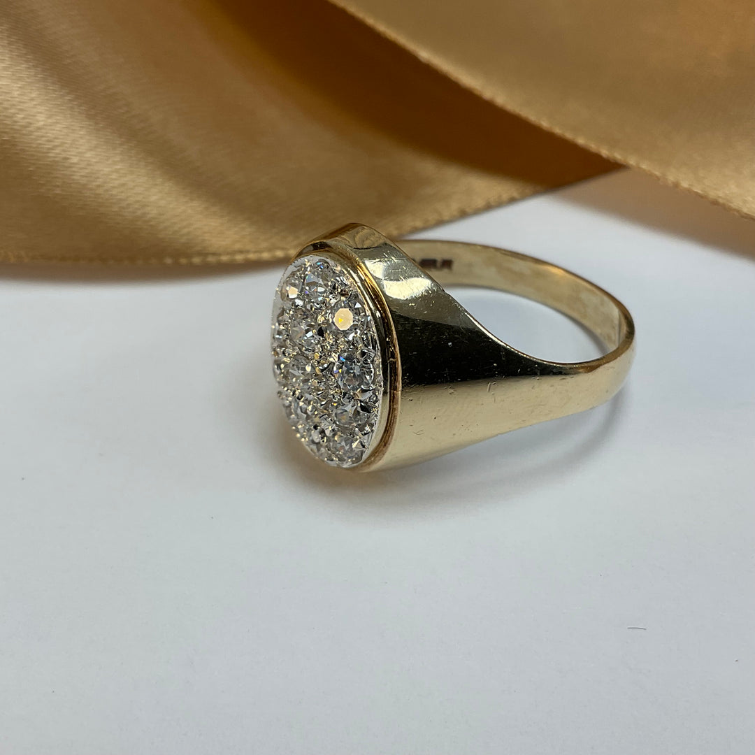 9ct Yellow Gold Cubic Zirconia Signet Ring