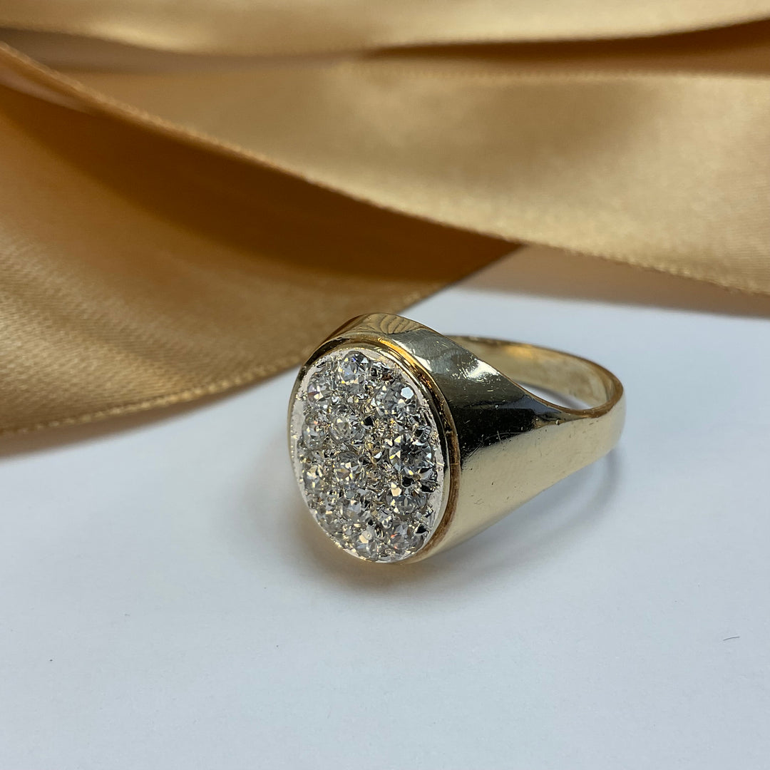 9ct Yellow Gold Cubic Zirconia Signet Ring