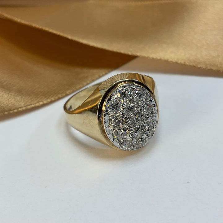 9ct Yellow Gold Cubic Zirconia Signet Ring