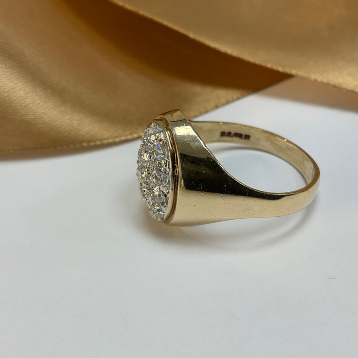 9ct Yellow Gold Cubic Zirconia Signet Ring