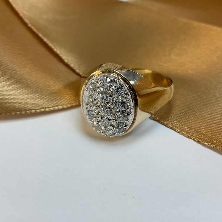 9ct Yellow Gold Cubic Zirconia Signet Ring