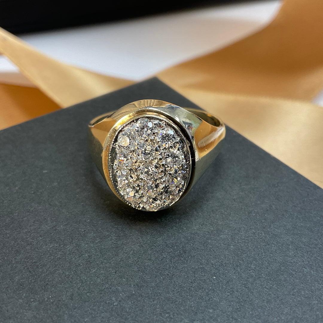 9ct Yellow Gold Cubic Zirconia Signet Ring