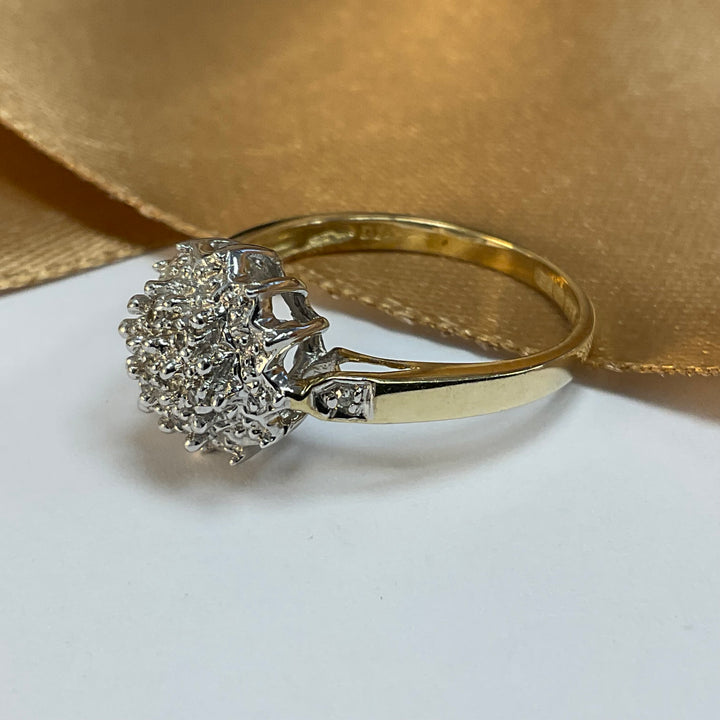 9ct Yellow Gold Diamond Cluster Ring