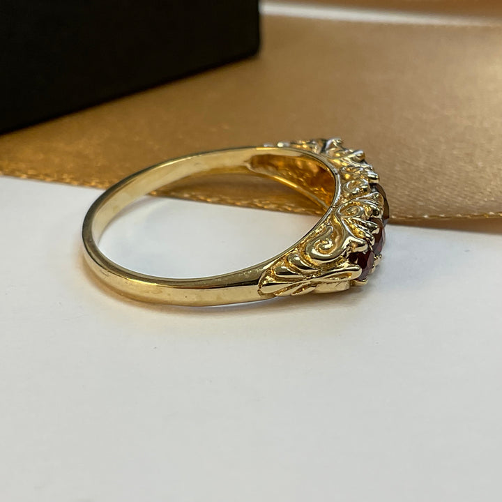 9ct Yellow Gold Garnet Eternity Ring