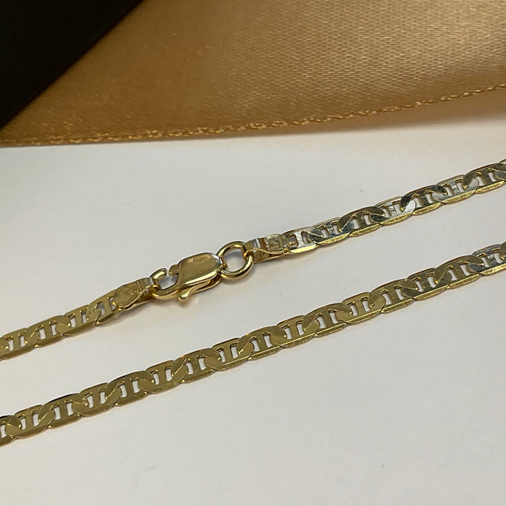 9ct Yellow Gold Anchor Mariner Chain - 18 Inch