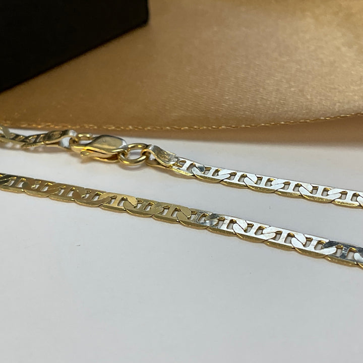 9ct Yellow Gold Anchor Mariner Chain - 18 Inch