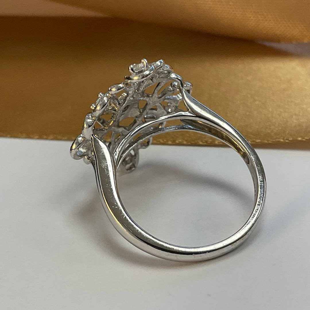 9ct White Gold Diamond Dress Ring