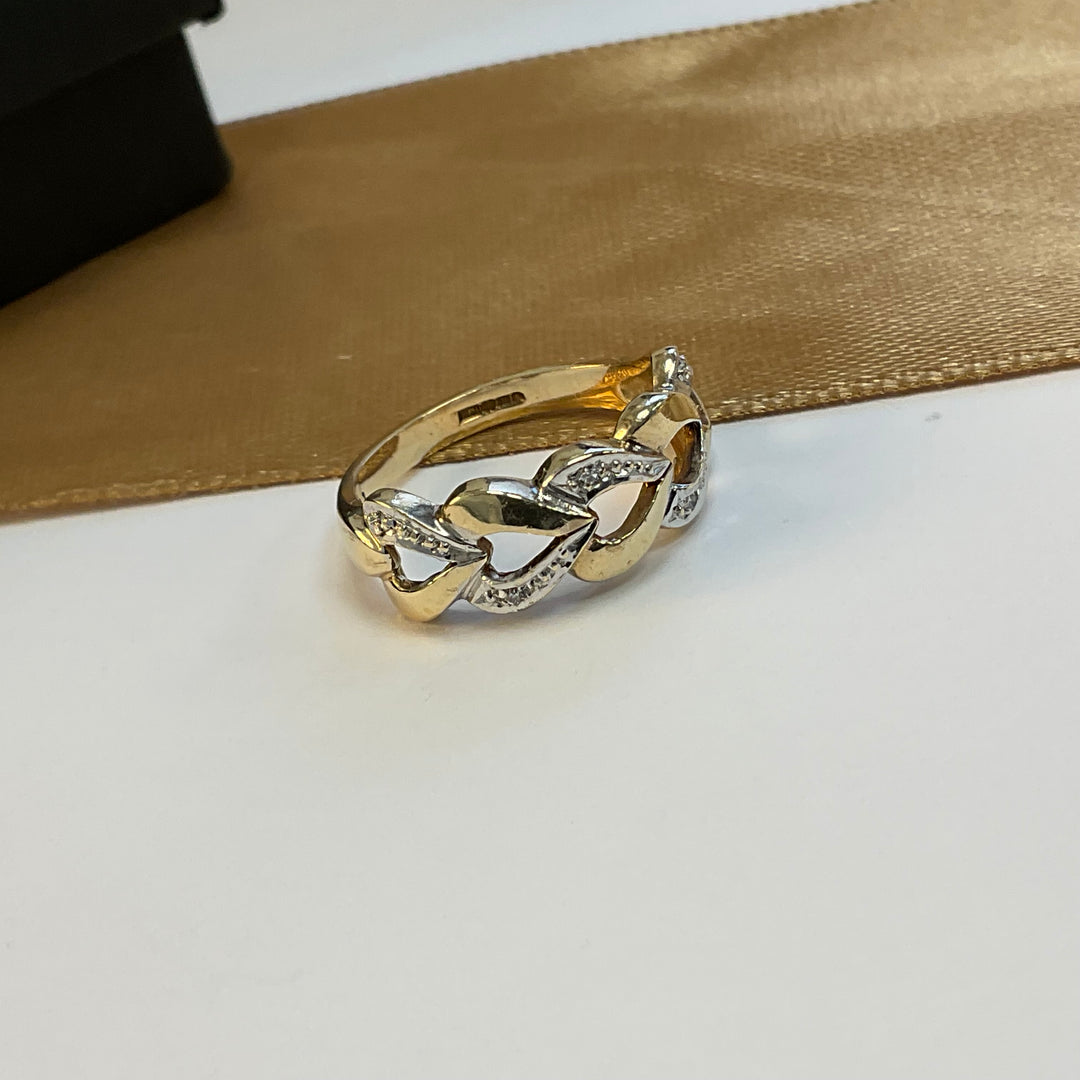 9ct Yellow Gold Diamond Dress Ring