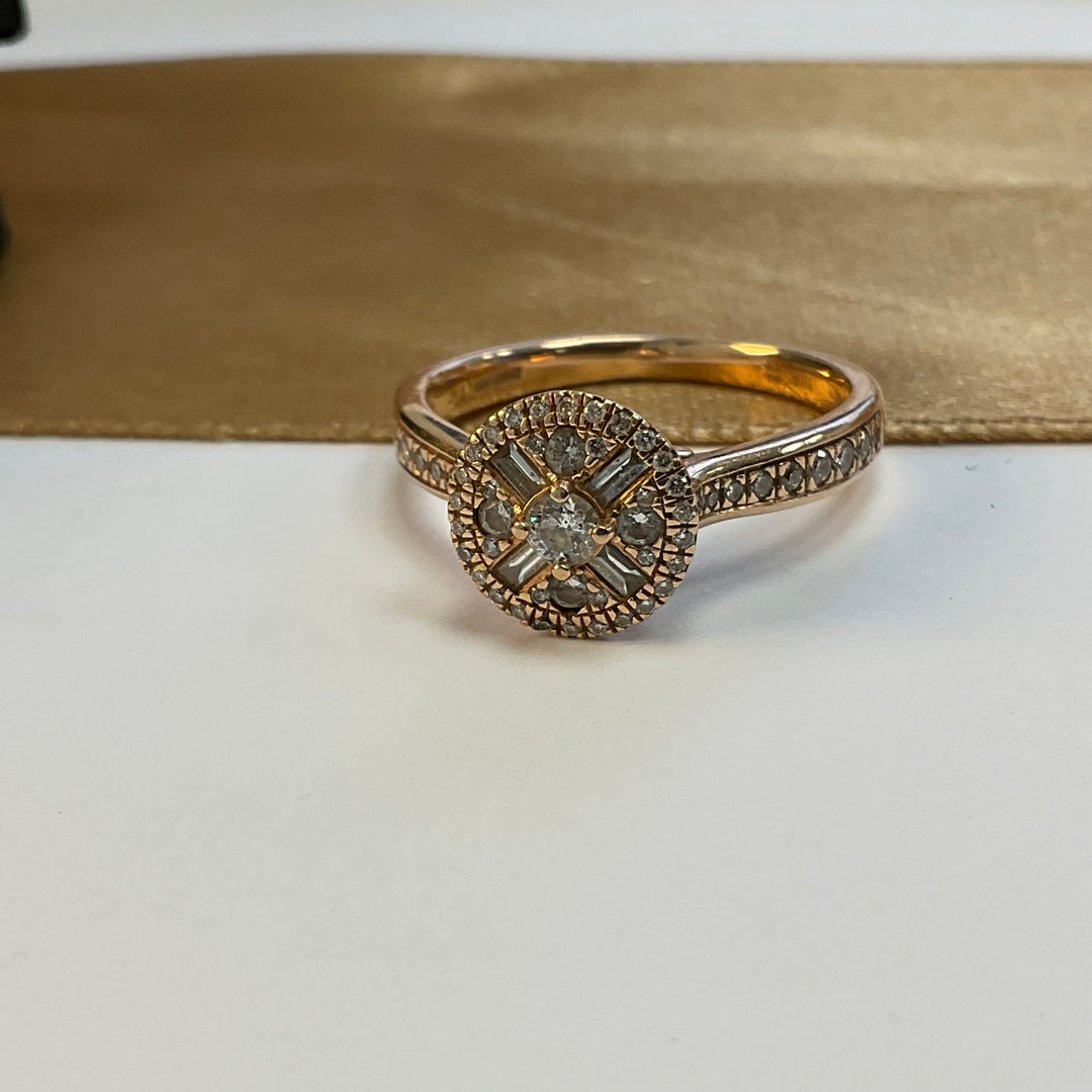 9ct Rose Gold Diamond Dress Ring