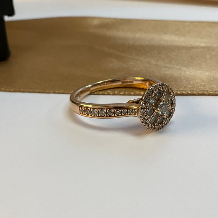 9ct Rose Gold Diamond Dress Ring