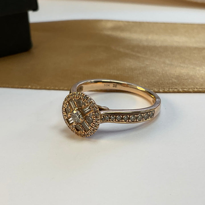 9ct Rose Gold Diamond Dress Ring