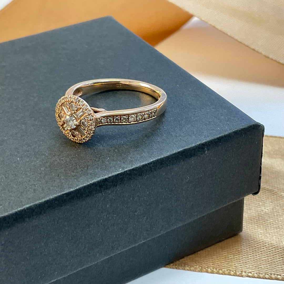 9ct Rose Gold Diamond Dress Ring