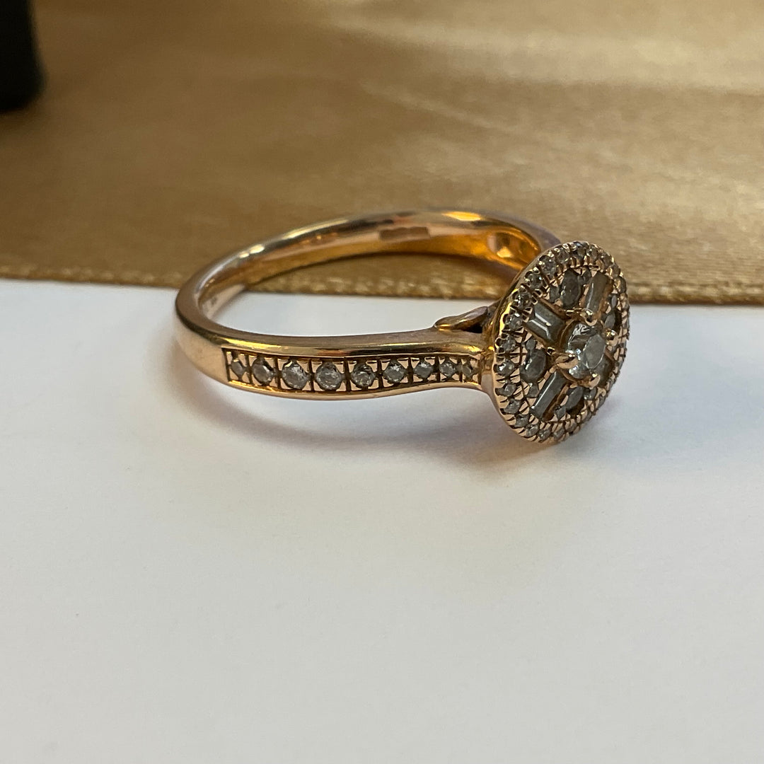 9ct Rose Gold Diamond Dress Ring