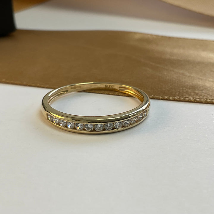 9ct Yellow Gold Cubic Zirconia Eternity Ring