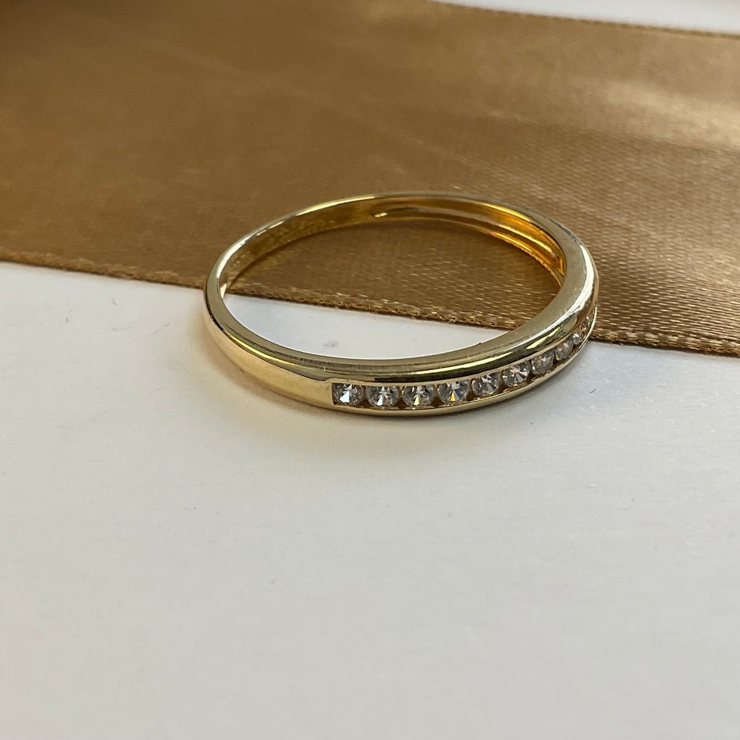 9ct Yellow Gold Cubic Zirconia Eternity Ring