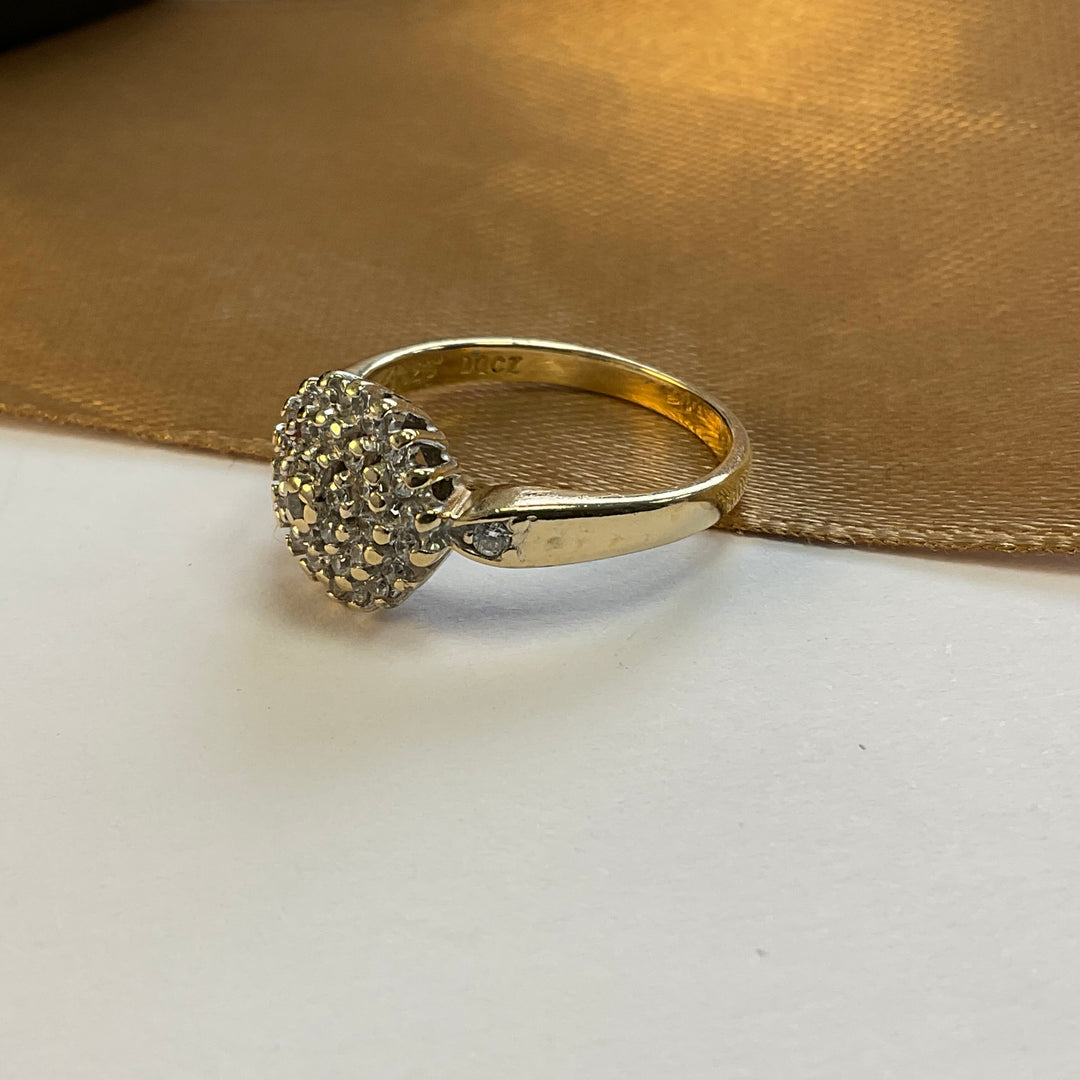 9ct Yellow Gold Cubic Zirconia Cluster Ring