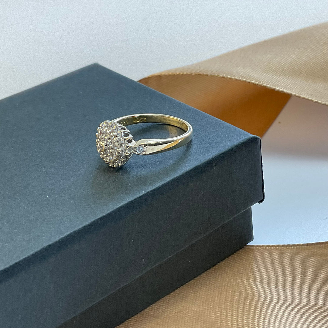 9ct Yellow Gold Cubic Zirconia Cluster Ring