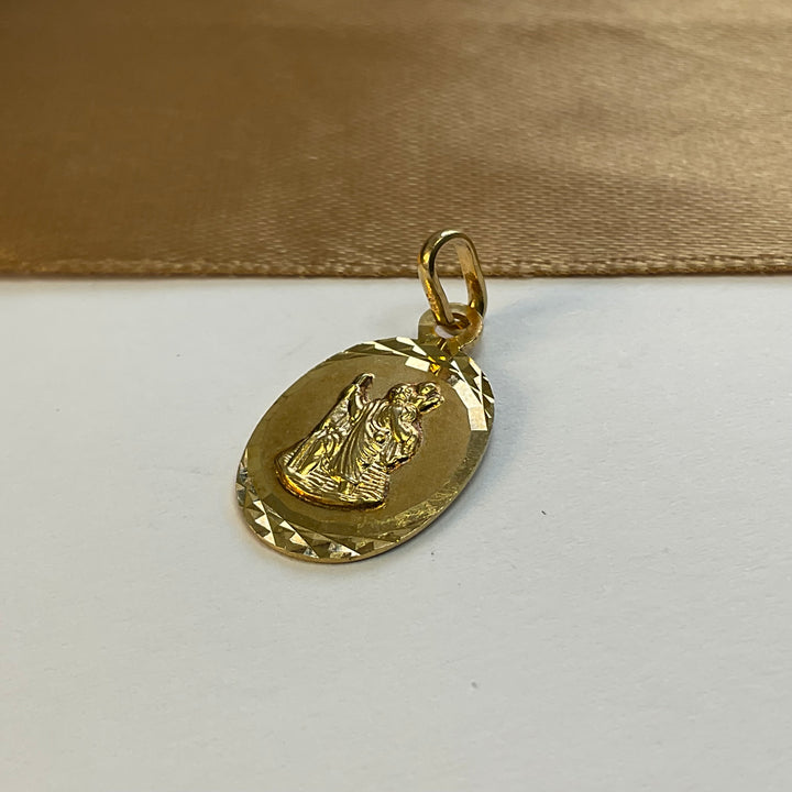 9ct Yellow Gold St Christopher Pendant / Charm