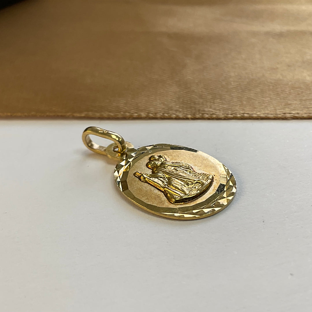 9ct Yellow Gold St Christopher Pendant / Charm