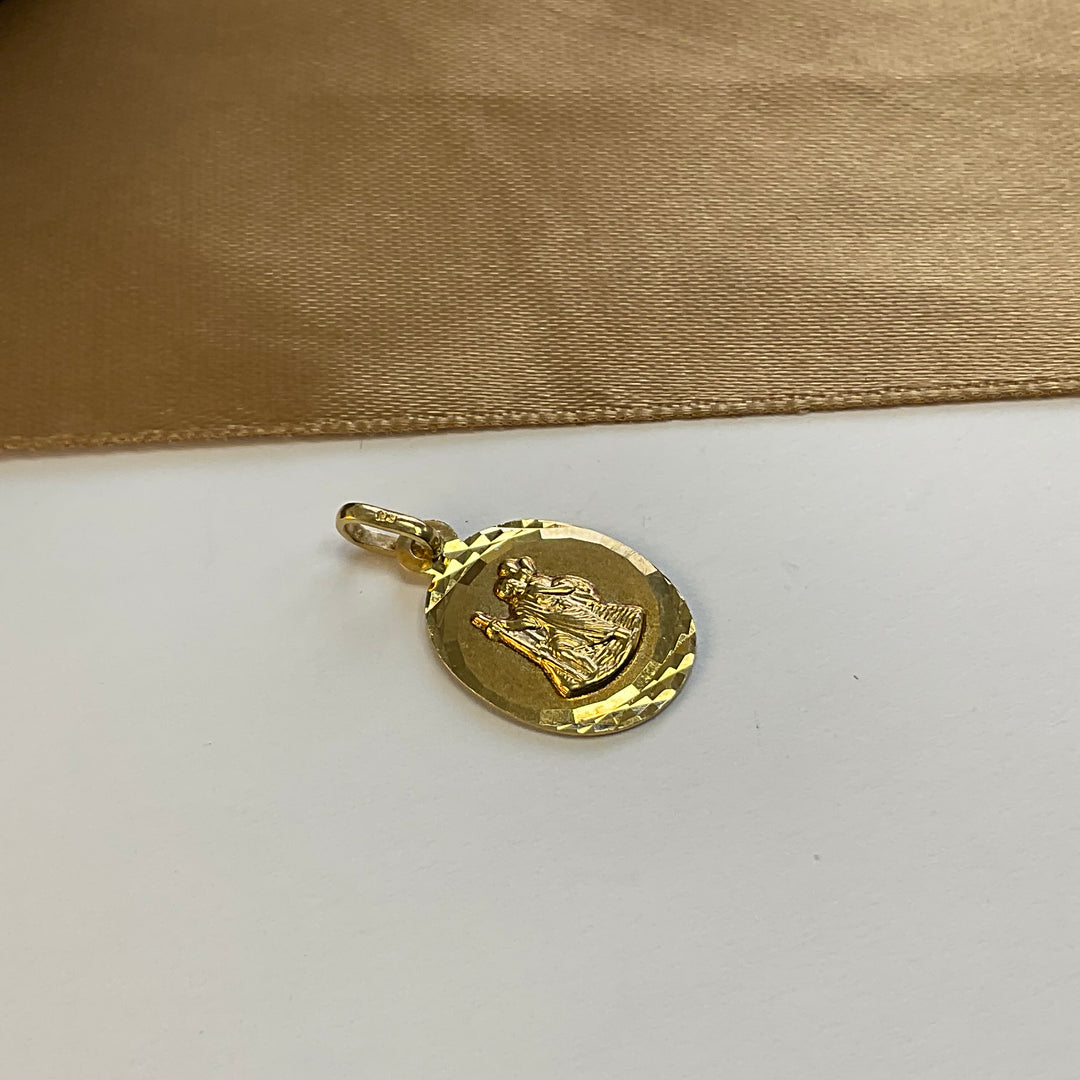 9ct Yellow Gold St Christopher Pendant / Charm