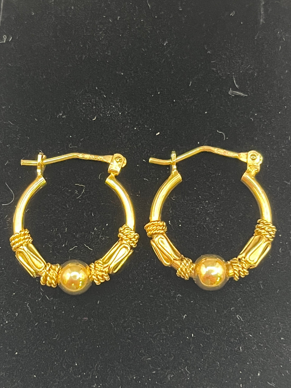 9ct Yellow Gold Rope Hoop Earrings