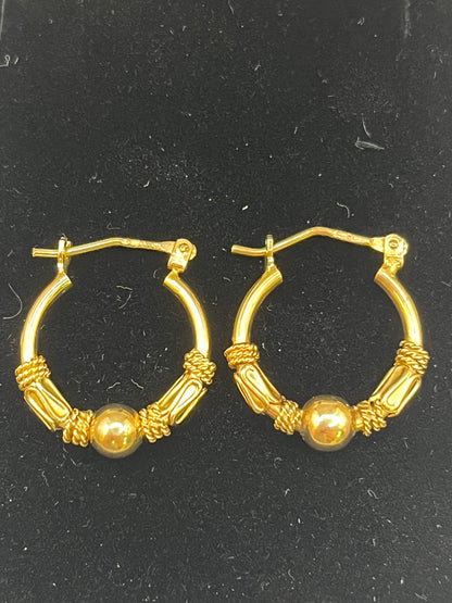 9ct Yellow Gold Rope Hoop Earrings
