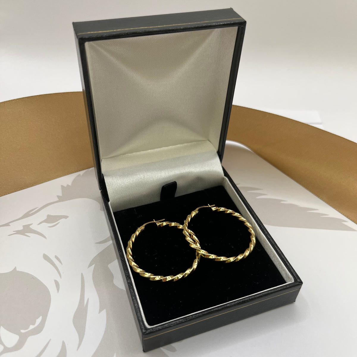 9ct Yellow Gold Spiral Hoop Earrings