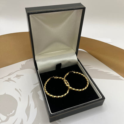 9ct Yellow Gold Spiral Hoop Earrings