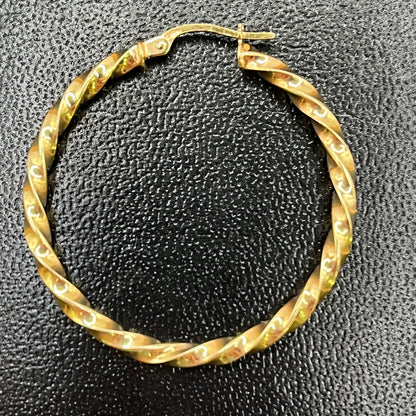 9ct Yellow Gold Spiral Hoop Earrings