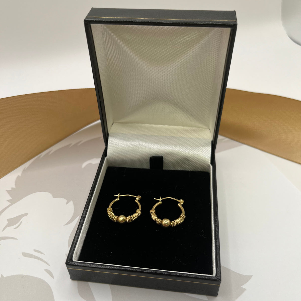 9ct Yellow Gold Rope Hoop Earrings