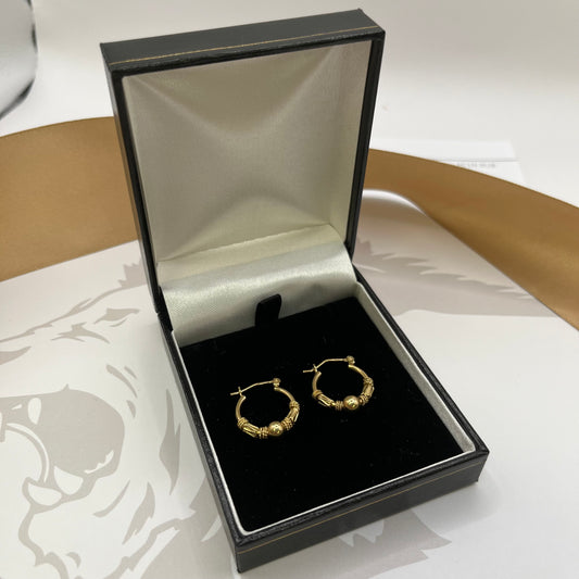 9ct Yellow Gold Rope Hoop Earrings
