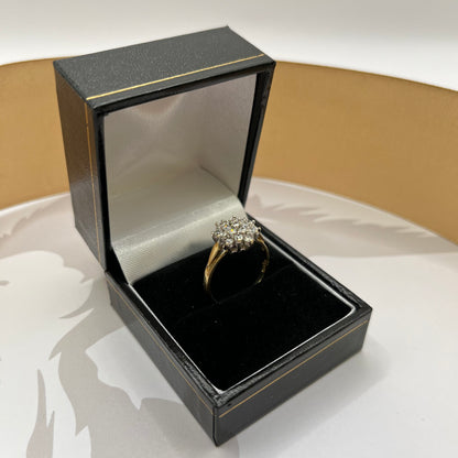 9ct Yellow Gold CZ Cluster Ring